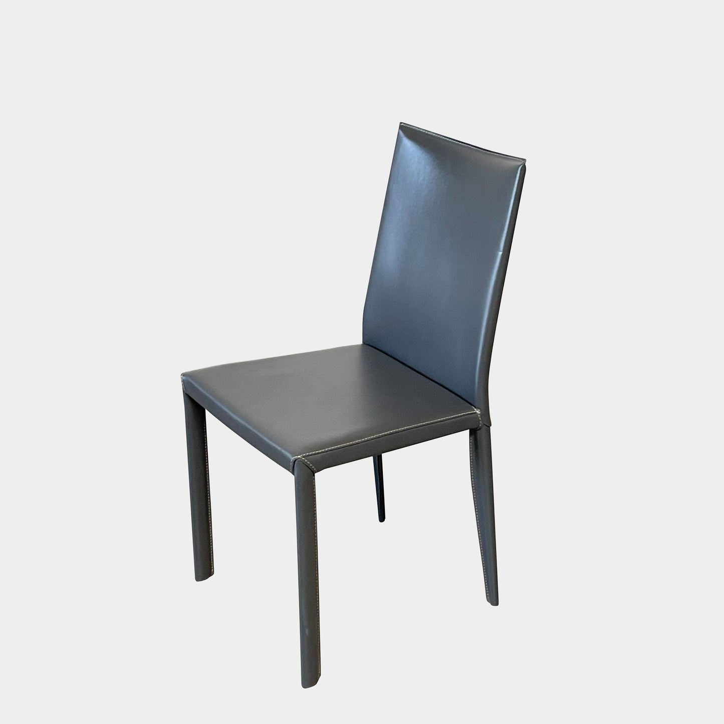 Ensemble de chaises de salle à manger Frag Bella en cuir gris foncé