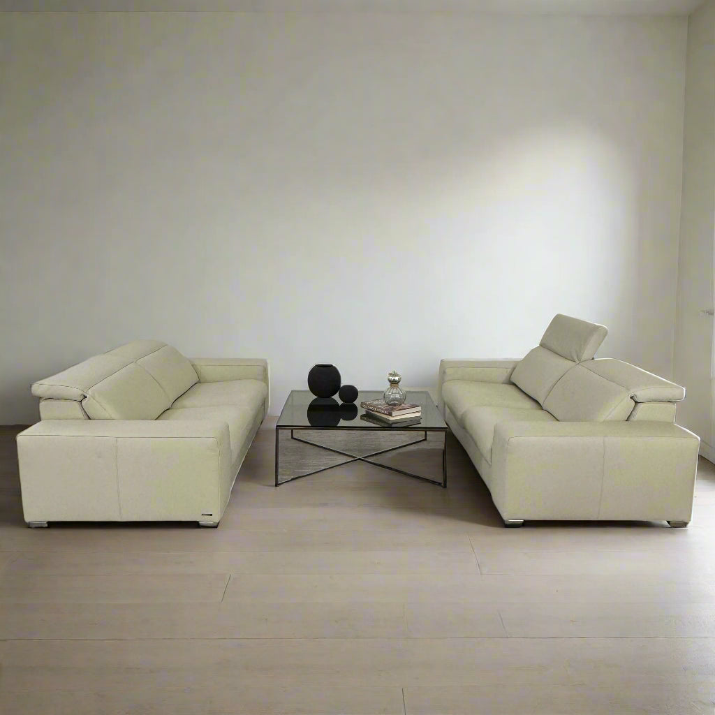 Canapé en cuir Roche Bobois avec appui-tête mobile