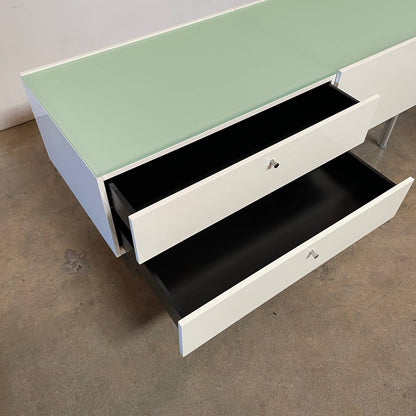 Buffet plat Cassina 255-256 laqué blanc