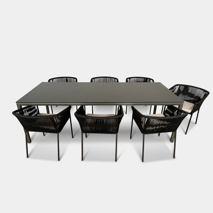 Ensemble de salle à manger d'extérieur Point 1920 - Table à manger et 8 chaises