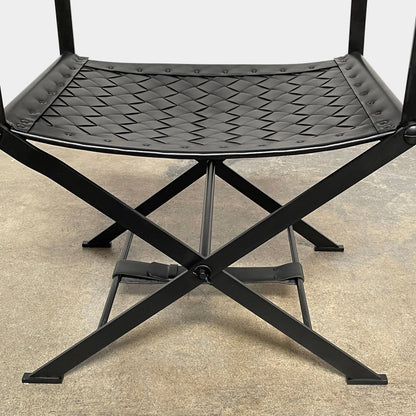 Fauteuil de réalisateur en cuir Nero de Bottega Veneta