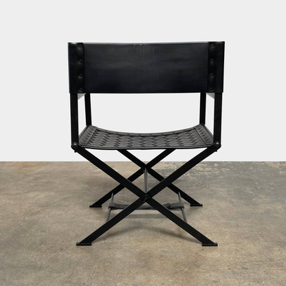 Fauteuil de réalisateur en cuir Nero de Bottega Veneta