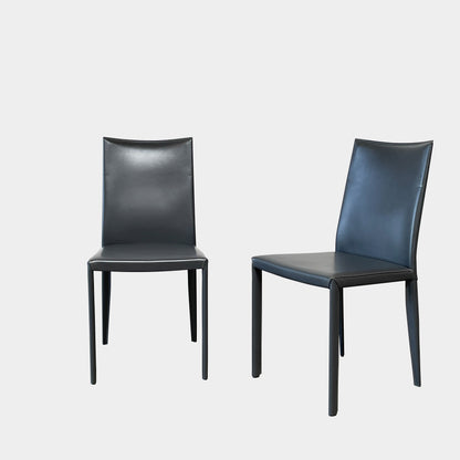 Ensemble de chaises de salle à manger Frag Bella en cuir gris foncé
