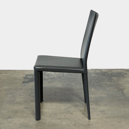 Ensemble de chaises de salle à manger Frag Bella en cuir gris foncé