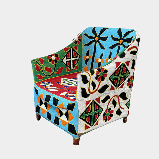 Chaise africaine Yoruba perlée à la main (en attente)