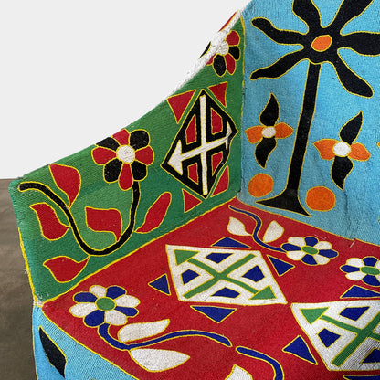 Chaise africaine Yoruba perlée à la main (en attente)