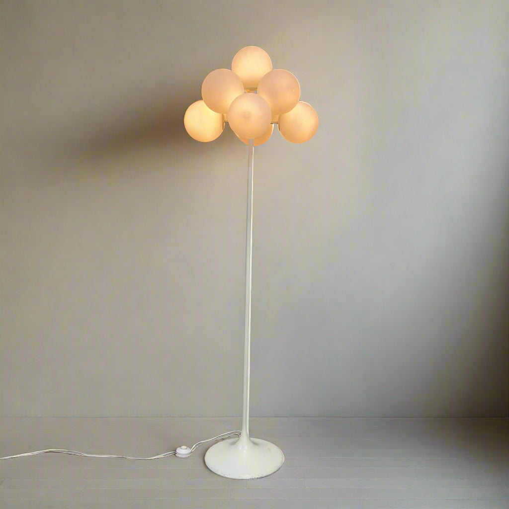 Lampadaire blanc vintage Lightolier